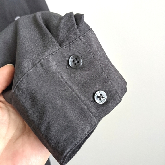 DKNY charcoal grey silky camp shirt XL - Picture 8 of 15